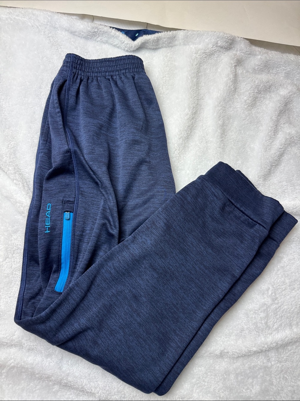 Head Boy’s Dark Blue Jogger Sweatpants with Bright Blue Accents | Size Large